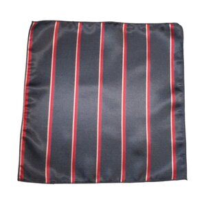 Pocket Square Silk Formal Gray Red Stripe Accessory Suit Wedding Prom Gift
